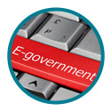Keyboard with a red E-government key