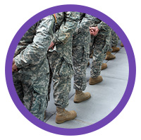 Soldiers standing at ease